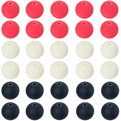 Rubberized Style Imitated Silicone Acrylic Beads MACR-PA0001-06B-05-1