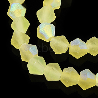 Imitate Austrian Crystal Bicone Frosted Glass Beads Strands EGLA-A039-T6mm-MB21-1