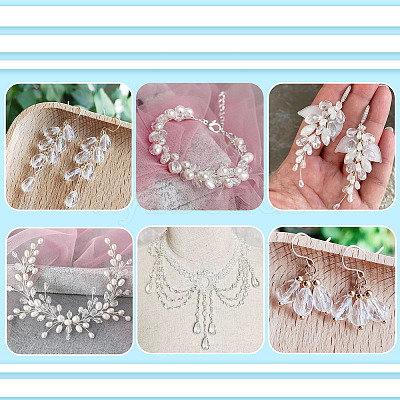 5 Strands Transparent Teardrop Glass Beads Strands GLAA-TA0004-21A-1