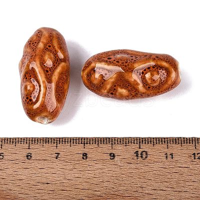 Vintage Handmade Porcelain Beads PORC-Q008-12D-1
