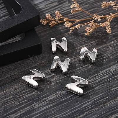 Letter Slider Beads for Watch Band Bracelet Making X-ALRI-O012-N-NR-1