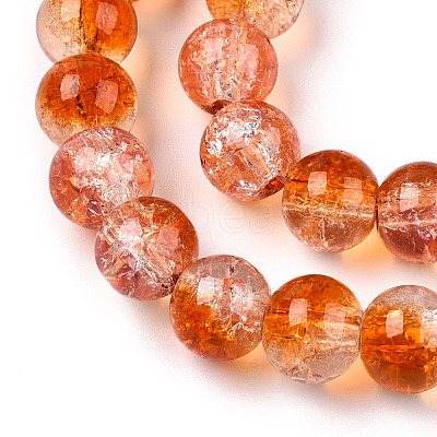 Transparent Crackle Baking Paint Glass Beads Strands DGLA-T003-01C-11-1