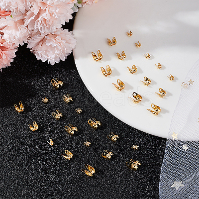150Pcs 3 Size Brass Bead Tips KK-BBC0009-14-1