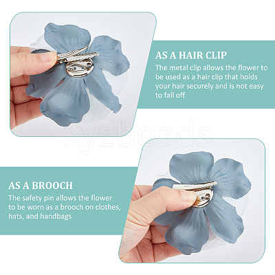 6Pcs Flower Cloth Brooches for Backpack Clothes Wedding Party JEWB-FH0002-38C-1