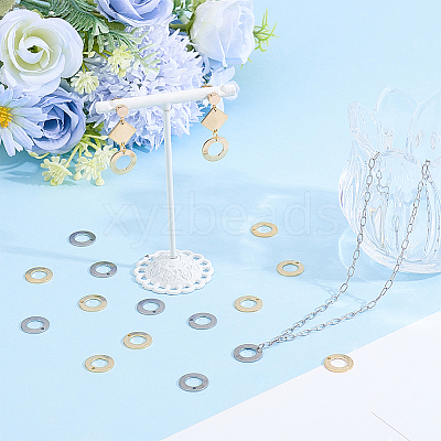 120Pcs 2 Colors 201 Stainless Steel Charms STAS-BC0010-54-1