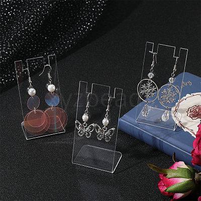 10Pcs L Shaped Acrylic Single Necklace Display Stands NDIS-SC0001-02A-1