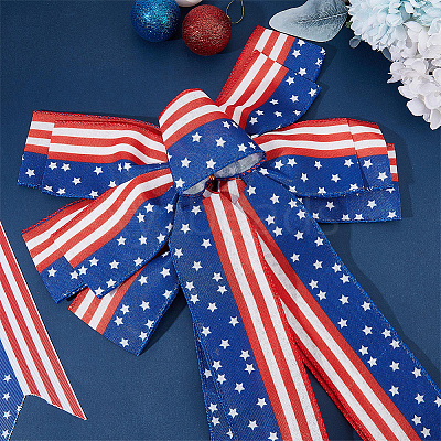 2Pcs 2 Styles Polyester Bowknots AJEW-AR0002-79-1