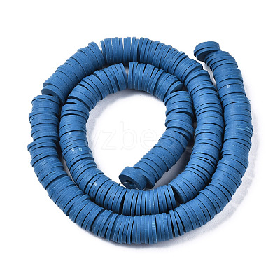 Flat Round Handmade Polymer Clay Beads CLAY-R067-10mm-44-1