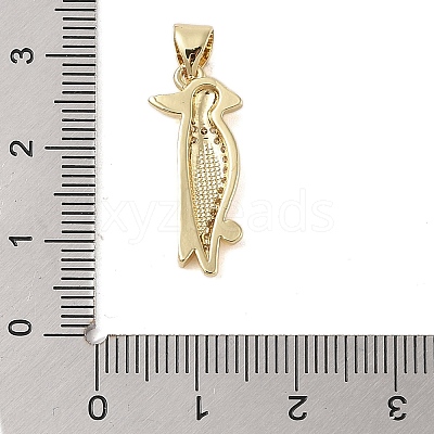Brass Micro Pave Clear Cubic Zirconia Pendants KK-I712-26G-1