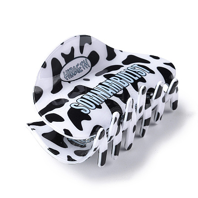Leopard Print Pattern PVC Claw Hair Clips LS-PHAR-M013-02E-1