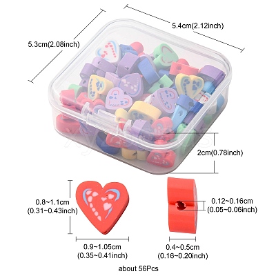65Pcs Handmade Polymer Clay Beads CLAY-YW0001-68-1