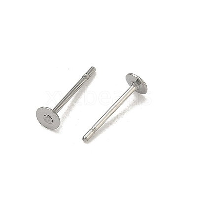 Non-Tarnish 316 Surgical Stainless Steel Flat Round Blank Peg Stud Earring Settings STAS-R073-06G-1