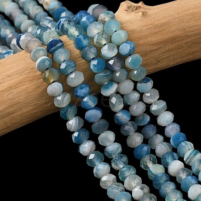 Natural Banded Agate Beads Strands G-D344-A34-06-1