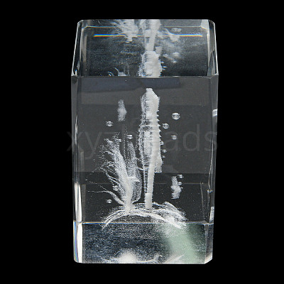3D Laser Engraving Animal Glass Figurine DJEW-R013-01C-1