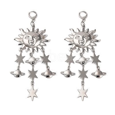 Alloy Sun Chandelier Earrings for Women EJEW-U028-01P-1