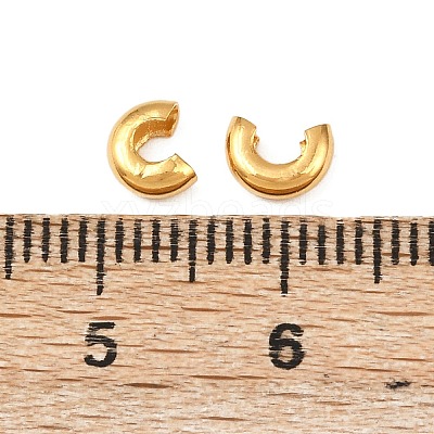 304 Stainless Steel Crimp Beads Covers STAS-L215-10G-A-1