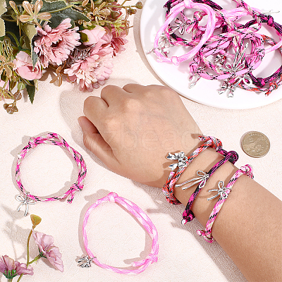 30Pcs 10 Styles Polyester Cord Bracelets BJEW-PH01983-1