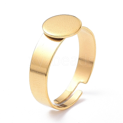 Ion Plating(IP) Adjustable 304 Stainless Steel Finger Rings Components LS-STAS-P291-03A-G-1