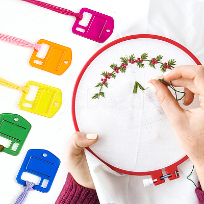 30Pcs 6 Colors Acrylic Floss Bobbin AJEW-FH0008-68-1