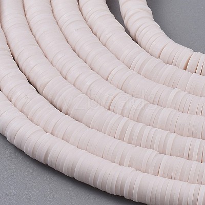Flat Round Handmade Polymer Clay Beads LS-CLAY-R067-8.0mm-16-1