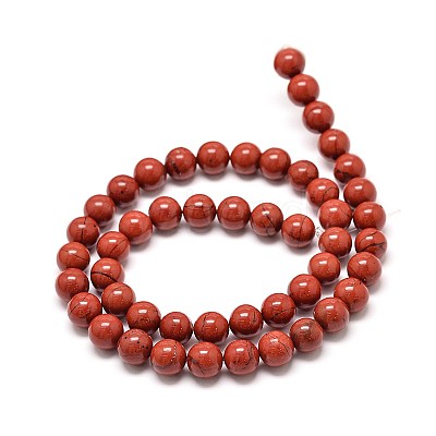 Grade A Natural Red Jasper Bead Strands X-G-P075-36-4mm-1