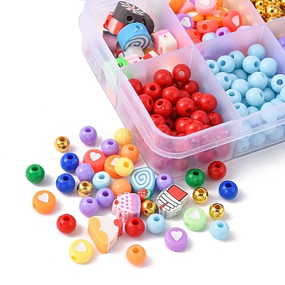 470Pcs Opaque Acrylic Beads MACR-YW0001-94-1