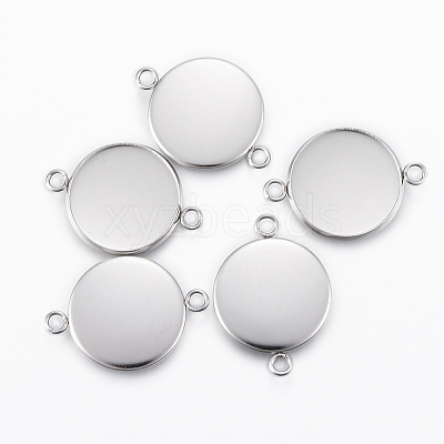Non-Tarnish 304 Stainless Steel Cabochon Connector Settings LS-X-STAS-E146-19P-18mm-1