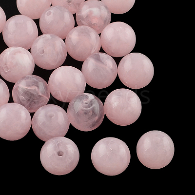 Round Imitation Gemstone Acrylic Beads OACR-R029-6mm-25-1