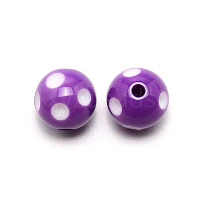 Opaque Resin Beads RESI-WH0026-10C-1