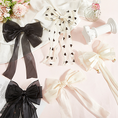5Pcs 5 Colors Cloth Bowknot Hair Barrettes PHAR-SP0001-15-1
