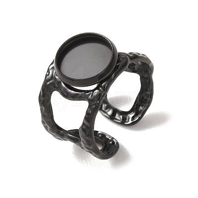 Hammered 304 Stainless Steel Cuff Ring Components SA-CBAC0DF-02B-EB-1