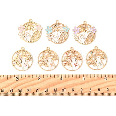 14Pcs 7 Styles Rack Plating Alloy Enamel Pendants FIND-FS0004-76-1