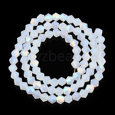 Imitation Jade Bicone Frosted Glass Bead Strands LS-EGLA-A039-J6mm-MB05-1