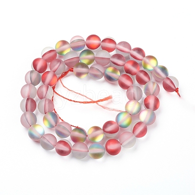 Synthetic Moonstone Beads Strands G-R375-8mm-A17-1