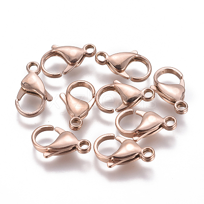 Ion Plating(IP) 304 Stainless Steel Lobster Claw Clasps LS-STAS-F224-04RG-1