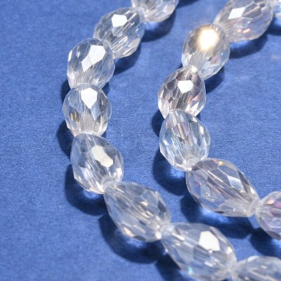 Electroplate Glass Beads Strands EGLA-D015-12x8mm-01-1