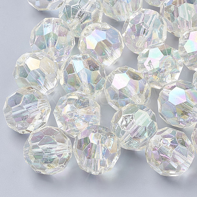 AB-Color Plated Transparent Acrylic Beads TACR-R136-01B-1