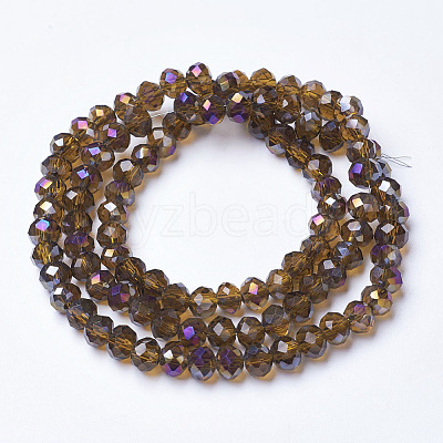 Electroplate Transparent Glass Beads Strands EGLA-A034-T3mm-F01-1