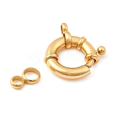 Brass Spring Ring Clasps X-KK-D407-01G-E-1