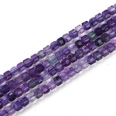 Natural Purple Fluorite Beads Strands G-P553-E02-02-1