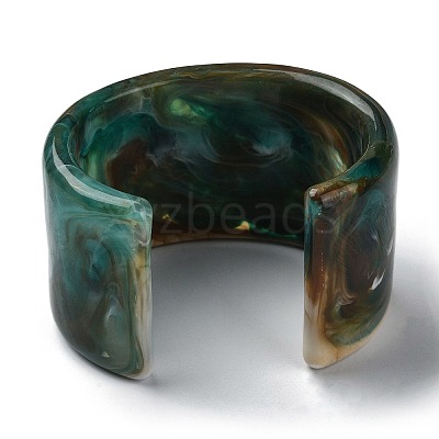 Resin Plain Cuff Bangles BJEW-B074-03C-1