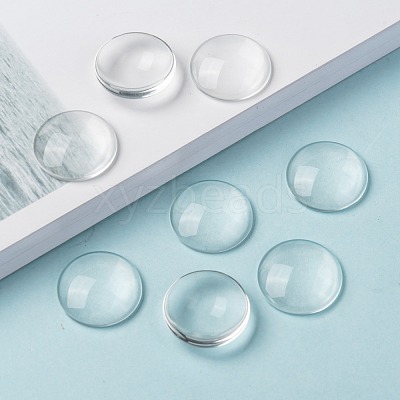 Transparent Glass Cabochons GGLA-R026-20mm-1