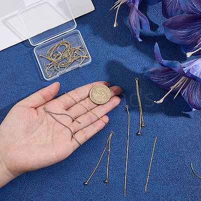 24Pcs 4 Style Brass Herringbone Chain Tassel Pendants KK-PH0004-92-1