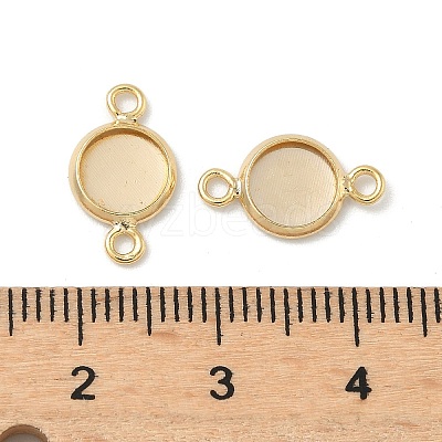 Flat Round Brass Connector Cabochon Settings KK-K414-13G-G-1