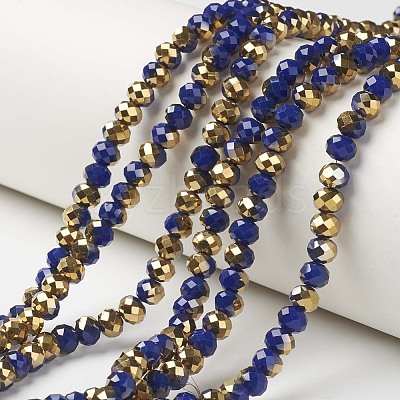 Electroplate Opaque Glass Beads Strands EGLA-A034-P2mm-O03-1
