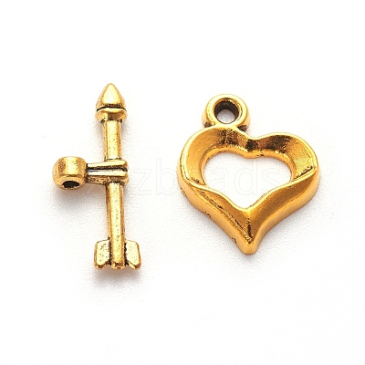 Tibetan Style Heart Toggle Clasps LS-GLF1109Y-NF-1