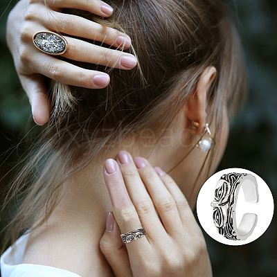 4Pcs Brass Cuff Open Rings for Men RJEW-UN0003-11AS-1