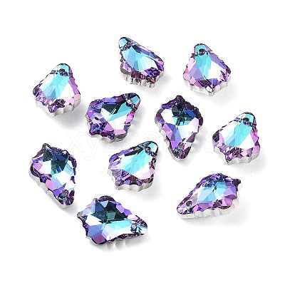 AB Color Plated Electroplate Glass Pendants EGLA-O003-06C-03-1