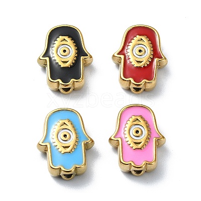Ion Plating(IP) 304 Stainless Steel Enamel Beads STAS-Q318-10-1