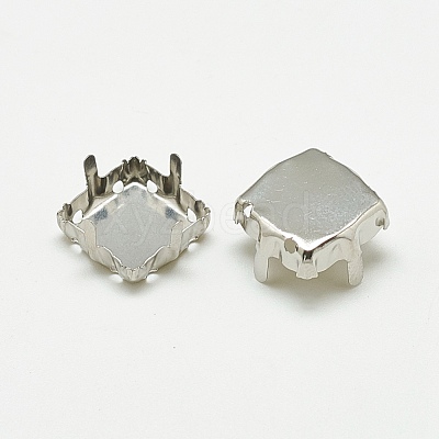 Non-Tarnish 201 Stainless Steel Sew on Prong Settings STAS-T032-08-12mm-1